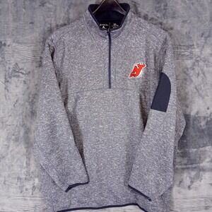 New Jersey Devils Sweater Mens 3XL Gray NHL Hockey Quarter Zip Pullover